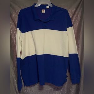 Levi’s Men’s  XXL Long Sleeve with large blue and white stripes sold as is